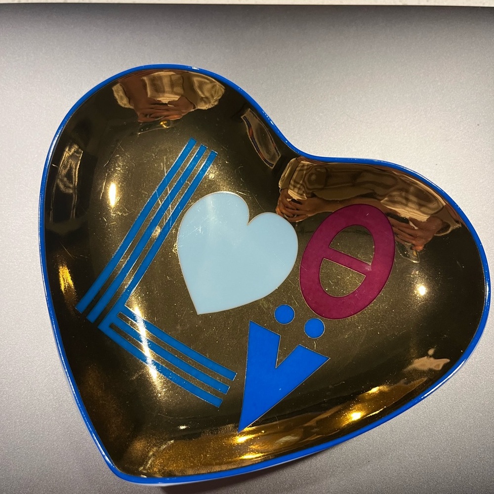 Jonathan Adler Blue and Gold Trinket Tray